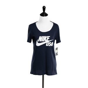 NEW Women's Size Medium NIKE Sptcas Team USA Tee/Top Navy Blue 899726-473
